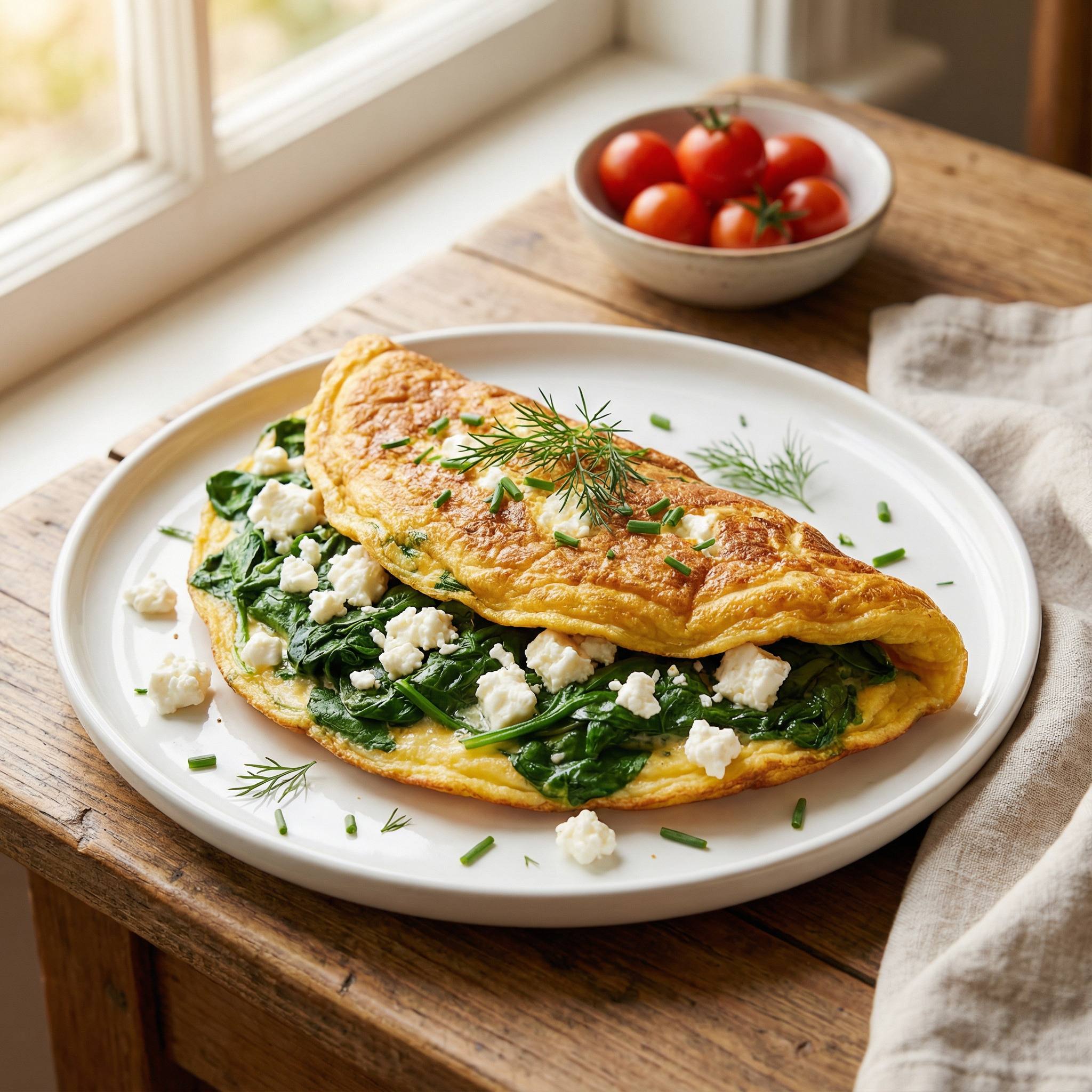 Omelette aux Épinards et Feta